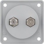 Integro Flow Připojovací zásuvka - anténa TV/SAT, mechanismus,  šedá, mat Berker 845632506