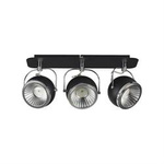 Kulový stropní pás včetně 3xGU10 LED 6W černého bodového světla 5009384