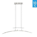 Stropní závěsné svítidlo LED Louna chromované sklo matný kov moderní zakřivený oblouk Italux P0642A CLEAR