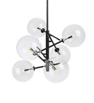 ANDREW závěsná lampa černá transparentní 6xG9 5W 230V 107748 Markslojd
