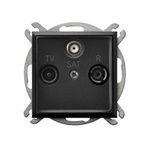 Zásuvka elektro-SAT koncová černý kov Ospel Aria GPA-US/m/33