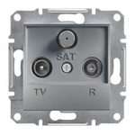 Zásuvka R-TV-SAT koncová (1dB) bez rámečku, ocel Schneider Electric Asfora EPH3500162