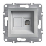 Telefonní zásuvka bez rámečku, hliník Schneider Electric Asfora EPH4100161