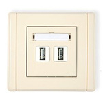 Zásuvka dvojitá 2xUSB-AA, Karlik Flexi, 1FGUSB-2