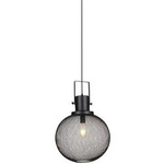 Závěsné svítidlo černé koule 29cm prolamované mřížka E27 Mesh Metal-Globe VT-7332 3859 V-TAC