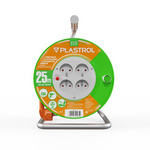 Prodlužovací kabel ECO LINE, 4x2p+Z, 16A, 3680W, kabel 3x1,5mm H05VV-F; 25m; oranžový