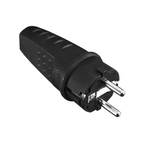 Gumová zástrčka s uzemněním, IP44, 16A, 250V, UNI SHUKO, WT-30G, Elgotech