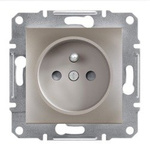 Zásuvka 2P+PE s clonami bez rámečku, hnědá Schneider Electric Asfora EPH2800269