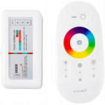 RGB LED RF 6A 72W ovladač s bílým dotykovým dálkovým ovládáním