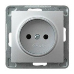 Zásuvka jednonásobná, stříbrný, GP-1Y/m/18, Ospel Impresja