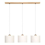 Závěsné svítidlo Boho 3xE27 Max.40W Olejovaný dub/Průhledné PVC/Béžová Britop