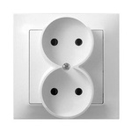 Zásuvka dvojitá, bílý, GP-2Y/00, Ospel Impresja