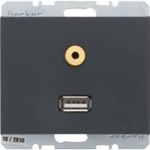 Č. Zásuvka USB/3.5 mm Audio,antracit Berker 3315397006