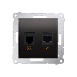 Kontakt Simon 54 Premium Antracit Zásuvka počítačová RJ45 kat. 5e + telefónní RJ12 (modul), D5T.01/48