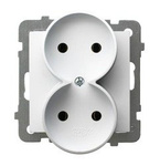 Zásuvka dvojitá, k montáži v rámečku, Ospel As, GP-2GR/m/00