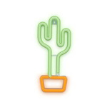 Neonové LED nástěnné svítidlo KAKTUS oranžová/zelená Netopýr + USB FLNEO2 T-90839 PLASTROL