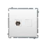 Anténní zásuvka typu F jednonásobná (modul) bílá Kontakt Simon Basic BMAF1.01/11