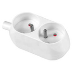 Dvojité zásuvky, demontovatelné; 2x2p+Z; BÍLÁ