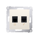 Kontakt Simon 54 Premium Krémová Zásuvka počítačová RJ45 kat. 5e + telefónní RJ12 (modul), D5T.01/41