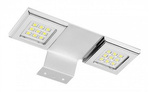 LED svítidlo čtvercové na skříňku dvojité calderon 12V 18 LED studená bílá chrom GTV