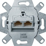 one.platform Mechanismus počítačové zásuvky UAE 2 nás. (RJ45), stínováno, kat.6, třída E Berker 455501
