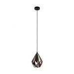 Závěsná lampa CARLTON 1 černá, měděná E27 60W 49997 EGLO