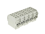 PĚTIŠROUBOVÁ SPOJOVACÍ LIŠTA ZGX 5x(1x25/2x16) MM2 (ŠEDÁ)