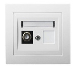 Zásuvka anténní jednonásobná typu F, bílý, Kier, GPA-1WF/00, Ospel