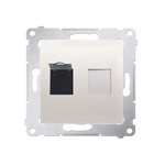 Kontakt Simon 54 Premium Krémová Zásuvka počítačová jednonásobná RJ45 kat. 6 se zaklapávací krytkou D61.01/41