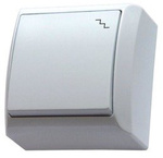 Vypínač schodišťový, bílý, Ospel Bis, ŁN-3B/00