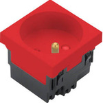 DATA 1gang 2P+Z 33st červená, systém 45x45, technický štítek GB-EG Hager EER1333020