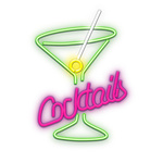 Neonové nástěnné svítidlo PLEXI LED COCKTAILS růžovo-zelené FPNE02X T-90799 PLASTROL