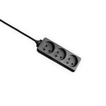 Prodlužovací kabel 3 zásuvky 3m s uzemněním černý Elgotech
