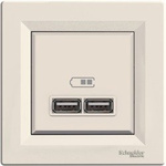 Zásuvka nabíječky USB 2.1A s rámečkem, krémová Schneider Electric Asfora EPH2700223
