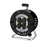 Bubnový prodlužovací kabel se 4 zásuvkami IP44 černý, 3×1,5 mm², 30 m | 310.030.302 | HOROZ