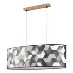 Závěsné svítidlo Espacio 2xE27 Max.40W Olejovaný dub/Transparentní PVC/Vícebarevné Britop