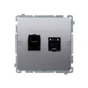 Inox || Metalická \ RJ45 || Kat. 6 || S krytem \ 2