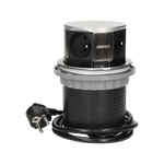 Nábytková zásuvka, výklopná do pracovní desky 4x2P+Z s kabelem 1,5m, OR-AE-1380 INOX Orno