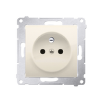 Kontakt Simon 54 Premium Krémová Zásuvka z uz. a clonami šroubové koncovky, DGZ1Z.01/41