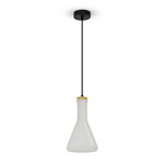 Závěsné svítidlo bílé kulaté 17cm White Glass-Wood Pendant VT-7175 3758 V-TAC