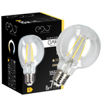 Dekorativní žárovka DARI LED Filament 8W, E27, 3000K, 1055lm, 230V, CLEAR G80, EDO777633 EDO Solutions