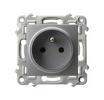 Jednoduchá uzemněná zásuvka SZAFIR šedá Ospel