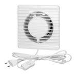 Koupelnový ventilátor 100 mm - Kabel s vypínačem