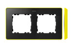 Rámeček 2-násobná, Detail select- fluorescent, grafit / podstavec Žlutá Kontakt Simon 82 8201620-262