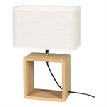 Stolní lampa Boho 1xE27 Max.25W Olejovaný dub/černý cop/béžová Britop