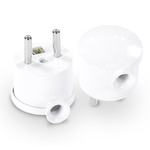 Odizolovaná zástrčka, úhlová "MINI", 2p+Z, 16A, 250V; WT-15 BÍLÁ