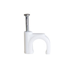 Kabelová svorka kulatá typu FLOP fi 18mm bílá (bal. 100 ks.) | HOROZ