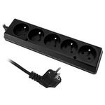 Prodlužovací kabel s pěti zásuvkami, 5x2p+Z, 16A, 5m, černý T-969270 PLASTROL