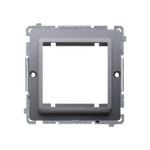 Adaptér (průchodky) pro standartní příslušenství 45 × 45 mm stříbrný matný Kontakt Simon Basic BMA45/43