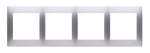 Kontakt Simon 54 Premium Stříbrná Rámeček 4-násobný univerzální IP20/IP44, DR4/43